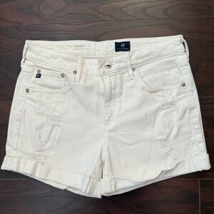 AG Adriano Goldschmeid Hailey distressed denim shorts
